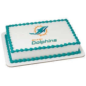 Miami Dolphins Licensed Edible Cake Topper 35398 Amazon Com