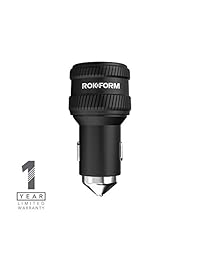 Rokform Premium Alumium Cargador de Coche, Dual LED USB, 24W Potencia total, 2.4A por Puerto