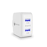 Wanshine 24W 4.8A Universal Dual Port USB Travel Wall Charger - White