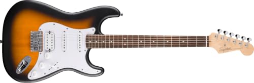 Squier Debut HT HSS Series Stratocaster Guitarra Eléctrica, Guitarra para Principiantes, con 2 Años de Garantía, 2 Tone Sunburst