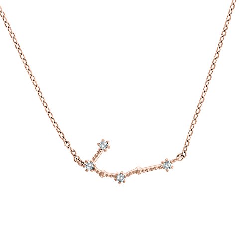 PAVOI 14K Rose Gold Plated Astrology Constellation Horoscope Zodiac Necklace 16-18