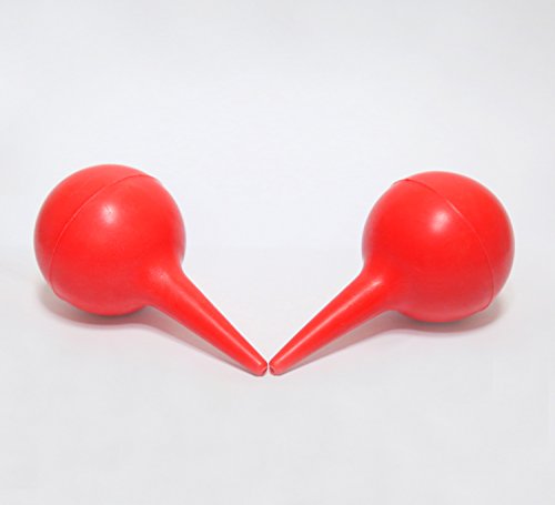 30ml Laboratory Tool Rubber Air blowing Wash ear ball wax aspirator Red 2 Pcs - Thumbnail 2