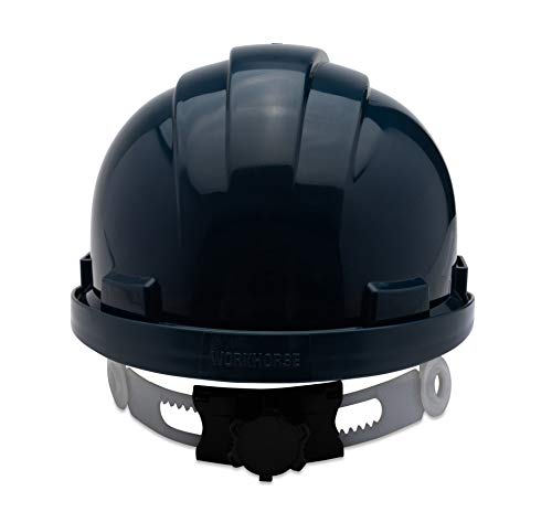Ruddman Supplies - Quality Safety Hard Hat - 6 Point Quick Twist Ratchet Suspension - Half Brim - Dark Blue - Thumbnail 2