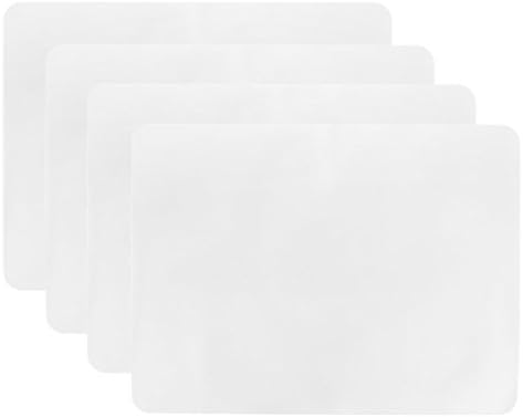 Silicone Placemats, Haranges Hot Mats / Tablemats /Kids Meal Placemats, Non-Slip Waterproof, Thin Flexible Silicone Holder - Set of 4 Mats ( 40×30×0.08cm) (White)