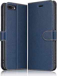 ELESNOW Phone Case for iPhone 7 Plus / 8 Plus, Flip Wallet PU Leather Card Holder with RFID Blocking Magnetic Closure Stand Cover for Apple iPhone 7 Plus / 8 Plus (Blue)