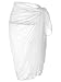 Ayliss Womens Swimwear Chiffon Cover up Solid Color Beach Sarong Swimsuit Wrap, White, One Size