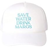 AuroraBTQ Save Water Drink Margs Trucker Hat | Margarita Tequila Drinking Hat | Foam Snapback Hat for Men & Women