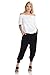 iconic luxe Women's Banded Waist Harem Yoga Lounge Casual Loose Jogger Pants with Pockets Large Black