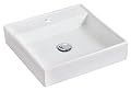 19-in. W x 14-in. D Above Counter Rectangle Vessel In White Color For Deck Mount Faucet