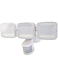 Heath Zenith HZ-5833-WH LED Motion Activated Security Light 3000 Lumen Triple Lamp Head 240 Degree Detection Zone up to 70 Ft. , White