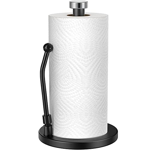 SMARTAKE Paper Towel Holder, Stainless Steel Standing Paper Towel