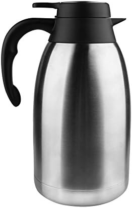 Spaco 68 Oz Stainless Steel Thermal Carafe + Double Walled Vacuum Thermos +12 Hour Heat Retention 2 L