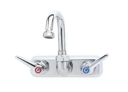 T S Brass B 1146 01 Workboard Faucet Wall Mount 4 Inch Centers