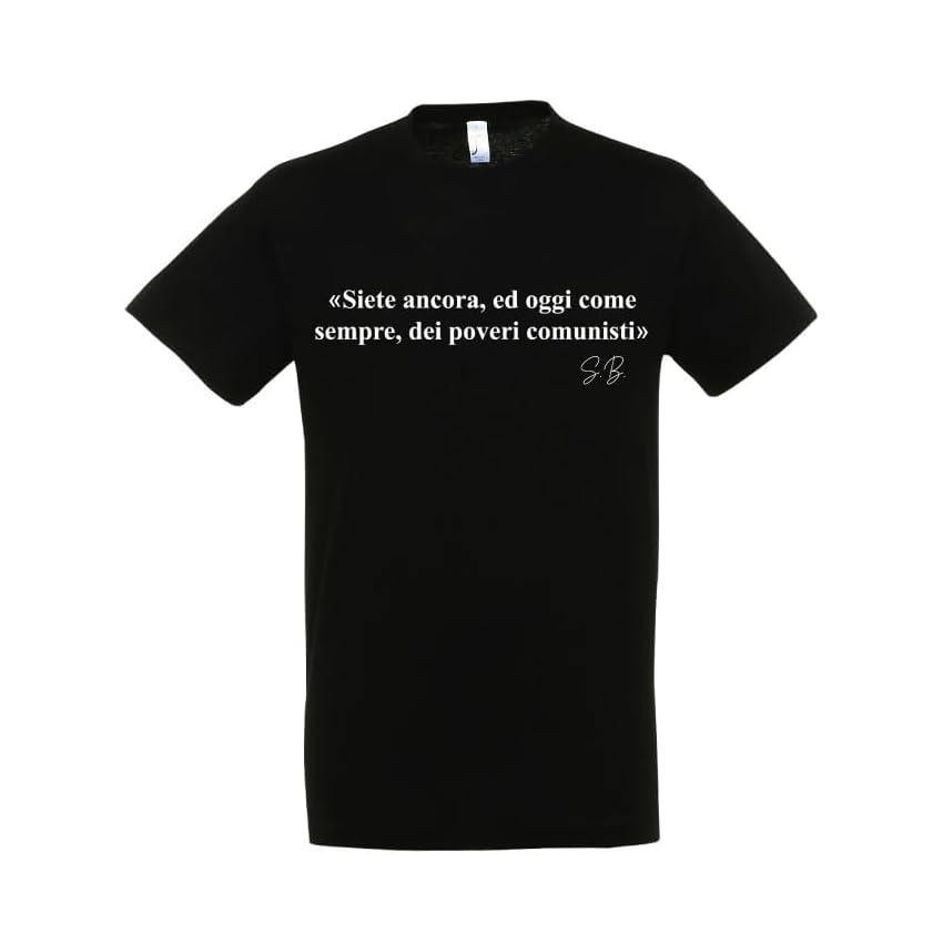 T-shirt in cotone con frase "Siete ancora, ed oggi come sempre