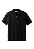 KingSize Solid Pique Polo Shirt, Black Tall-3Xl