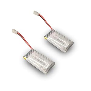 VOLANTEXRC 2pcs 3.7V 360mAh Lipo Rechargeable Battery for RC Airplane 761-2, 761-3, 761-4