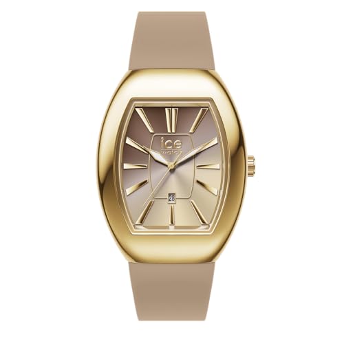 - Ice boliday Women Dome Steel Warm Taupe Metal - Reloj Dorado para Mujer con Correa de Silicona - 025175 (Small)