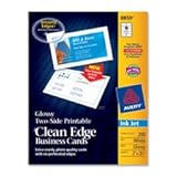 Avery AVE8859 Business Cards,Inkjet,2-Sided,Glossy,2 in. x 3.5 in.,200-PK,WE