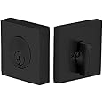 Emtek Hardware Deadbolt, Single Cylinder, Square, Solid Brass, Door