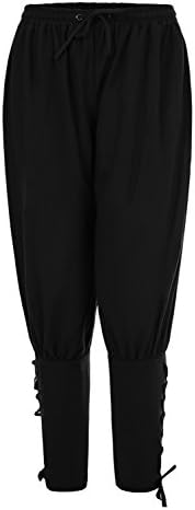 Skyvo Men's Spring Summer Autumn Ankle Banded Pants Medieval Viking Navigator Trousers Renaissance Pants