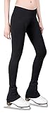 Figure Skating Pants with 2-tones Waistband (Black, Adult Small)