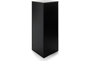 Displays2go, Portable Gallery Pedestal, Laminated Particle Board, Melamine Construction – Black Finish (WDCUBEBLK3)