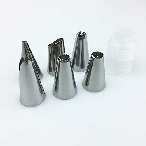 Tukcherry 8pcs Douilles Pâtisserie, Poche à Douille Accessoires de Décoration en Acier Inoxydable 304 Décoration de Gâteaux pour Tarte, Biscuit, Pâtisserie, Bonbon, Gâteau, Cupcakes et Cookies