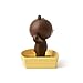 LINE FRIENDS Magnetic Clip Holder - Brown Character on Boat Design Magnet Desk Organizer and Paperclip Holder, Brown