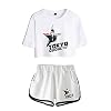 Lente en zomer Sexy Fashion Wit T-shirt Shorts Set Unisex Tokyo Ghoul Anime Sport T-Shirt Shorts Set