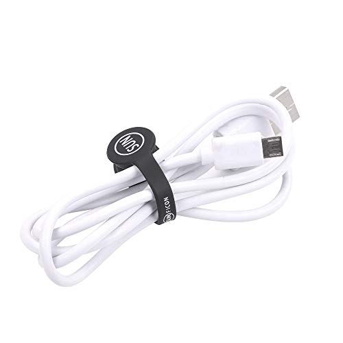 SUNFICON Magnetic Cable Clips Cable Organizers Earbuds Cords Clips Bookmark Whiteboard Noticeboard Fridge Magnets USB Cable Managers Keepers Ties Straps for Home Kitchen,Office,School,5 Pack Black - Thumbnail 6
