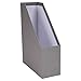 Bigso Viktoria Magazine Organizer - Durable Magazine Holder for Papers, Manuals and More with Metal Label Holder - File Organizer for Office Desks - 4in x 9.7in x 12.7in - Grey