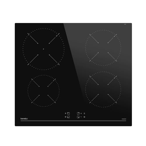 Hermitlux Induktionskochfeld 60cm, Induktions-Kochfeld Einbau 4 Zonen