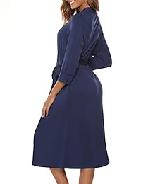 YAWOVE Womens Cotton Kimono Robes Lightweight Long Robe Knit Bathrobe Soft Sleepwear Loungewear