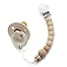 Ali+Oli Pacifier Clip Holder for Baby | Pepe (Natural Wood)