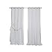 Best Home Fashion uMIXm Mix and Match Tulle Sheer Lace and Blackout 4 Piece Curtain Set – Stainless Steel Nickel Grommet Top – 2 sheers and 2 Blackout Panels – 52