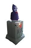 BZB Goods 6 Foot Animated Halloween Inflatable Grim Reaper in Tombstone with Rise and Fall Animation Decoration