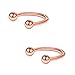 Ruifan 6PCS Ball & Crystal Ball & Cubic Zirconia Nose Septum Horseshoe Earring Eyebrow Lip Helix Tragus Cartilage Piercing Ring 16G 10mm - Rose Gold