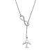 ENSIANTH Infinity and Airplane Lariat Y Necklace Jet Plane Jewelry for Flight Attendant Traveler (Airplane Y Necklace)