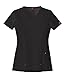Dickies Xtreme Stretch Women's V-Neck Scrub Top 82851 & The Extreme Stretch Drawstring Scrub Pants 82011 Medical Scrub Set (Black - Small/Small)