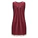 Mlide Womens Summer Dress 2020 New Casual Tank Top Loose Dresses Round Neck Oversize Mini Skirt with Button Winethumb 3