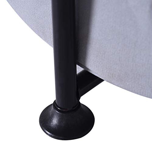 Hisoul Double/Three Layer Round Wood Side Table with Fabric Storage Basket, Multi-Purpose Small Simple Coffee Table for Home and Office (♥ Black, L-Size:16.14×20.87×16.14 Inch) - Thumbnail 5