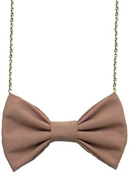Freena Design - Women Pre Tied No Collar Chain Bowtie (Tan Beige)