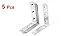 80mm x 80mm Silver Tone Corner Brace Joint Right Angle Bracket 5 Pcs