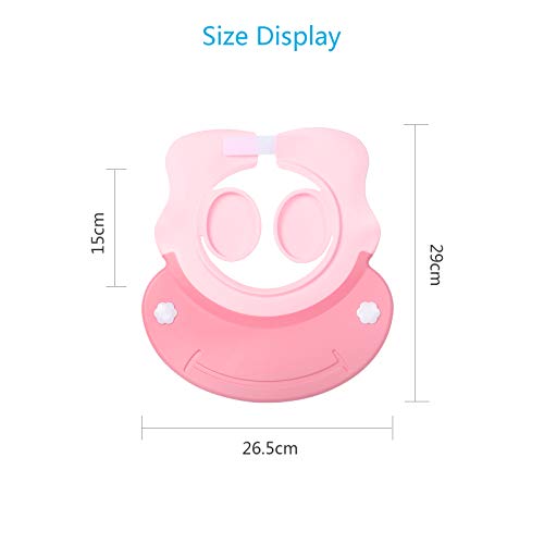Baby Shower Cap KATOOM Shampoo Shower Cap Bathing Protector Wash Hair Shield Adjustable Visor Hat with Ear Protection for Toddler Kids Children (Pink)