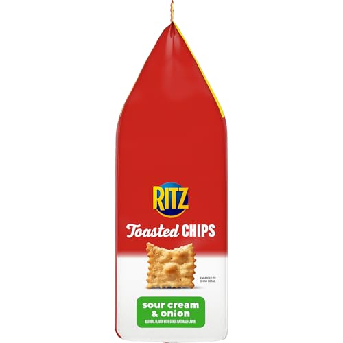 RITZ TOASTED CHIPS SOUR CREAM AND ONION CRACKERS, PARTY SNACKS, FAMILY SIZE, 11.4 OZ