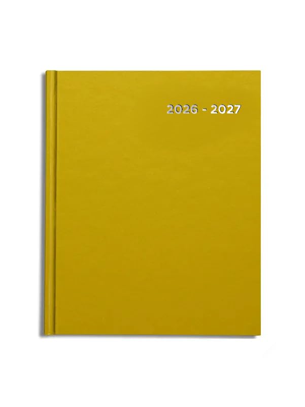 Academic Diary 2026-2027 A5 page a day by Pirongs | Mid year Diary 2026-2027 | A5+ Diary, Casebound - Yellow