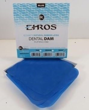 Dental Natural Rubber Dam Blue 6" X 6" Sheets Latex 1box/36 sheets