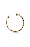 316L Surgical Steel Gold-Tone Nose Ring Hoop Choose Your Size 18G