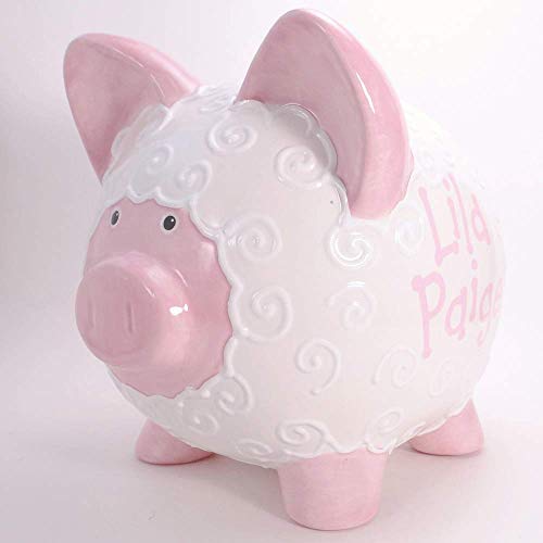 Amazon Com Pastel Lamb Personalized Piggy Bank Ceramic Sheep