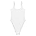 SARA SWIM One Piece Swimsuit Scoop Front Low Back High Cut Retro Bathing Suit for Women (M, White)